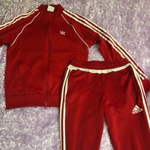 Adidas Track Suit Red